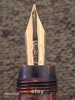 Hard Rubber Ripple Retractable Safety Pen 1900's Vintage Soft Flex Fountain Pen MFS 2 SOFT FLEX Restored