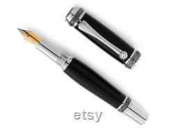 Heavy Fountain Pen Pitchman Tycoon Black Fountain Pen A luxury pen handcrafted of black titanium and rhodium LIMITED PRODUCTION