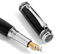 Heavy Fountain Pen Pitchman Tycoon Black Fountain Pen A luxury pen handcrafted of black titanium and rhodium LIMITED PRODUCTION