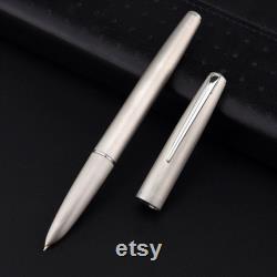Hero 100 Series 14K Gold Classic Fountain Pen, Matte Steel Smooth Signature Pen with Converter and Gift Case Set