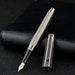 Hero 2191 14K Gold Fountain Pen Case, Gray Engraving Ripple Brass Pen Signature Pen with Rollerball Pen Nib and Black Refill