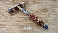 High-End Segmented Artisan Gold Fountain Pen