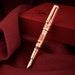 Hongdian 100 Fountain Pen 14K Gold Nib Calligraphy Pen, Red-Gold Piston Resin Writing Pen Gift Limited Edition