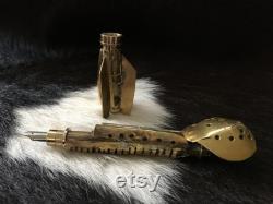 IMPULSE THREE-Fountain Pen,magnetic cap,clip,LED lights-launchpad-Steampunk design,handmade,brass,hourglass,gauges,24Kgp parts, (fineal)