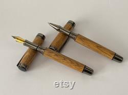 Irish Whiskey Barrel Fountain Pen Style 2 Handcrafted Wooden Oak Pen