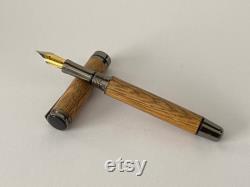 Irish Whiskey Barrel Fountain Pen Style 2 Handcrafted Wooden Oak Pen