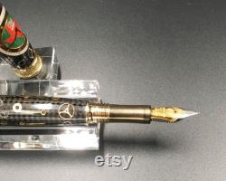 Junior Harold Fountain Pen with Austin Texas Watch Parts and Carbon Fiber Body