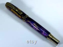 LSU Colors DiamondCast Fountain Pen with Titanium Gold Components