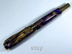 LSU Colors DiamondCast Fountain Pen with Titanium Gold Components