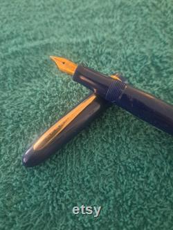 Large (5.51 ) Blue Eversharp Symphony 1940's Vintage Fountain Pen 4MFS to 2.5mm Excellent Daily Writer