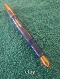 Large (5.51 ) Blue Eversharp Symphony 1940's Vintage Fountain Pen 4MFS to 2.5mm Excellent Daily Writer