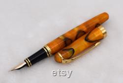Limited Edition Haolilai Gold Fountain Pen, 14K Gold M Nib Instrument Writing