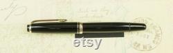 Luxurious Fountain Pen Montblanc 264 Gold Plated Trims Black Resin original Montblanc Gold Nib 14 k EF Piston filler