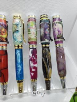 Made to Order Eeveelutions Fountain Rollerball made from TCG Eevee, Jolteon, Vaporeon, Flareon, Espeon, Umbreon, Sylveon, Leafeon, Glaceon
