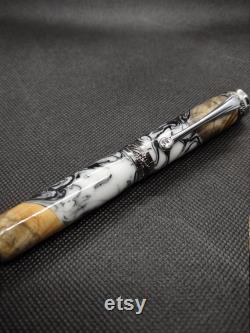 Majestic Jr. Handcrafted Fountain Pen Chrome and Gunmetal