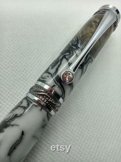 Majestic Jr. Handcrafted Fountain Pen Chrome and Gunmetal