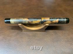 Maple Burl and Brass Artisan Fountain Pen Handmade Custom Jowo Nib