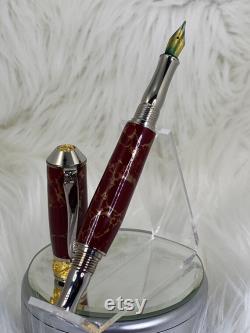 Maroon and Gold Fountain Pen