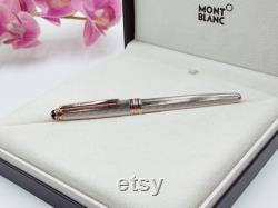 Montblanc Meisterstuck 144 75th Anniversary Limited Edition 1924 units Manufactured Silver Rose Gold Diamond Mother-of-Pearl