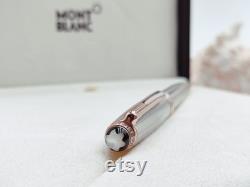 Montblanc Meisterstuck 144 75th Anniversary Limited Edition 1924 units Manufactured Silver Rose Gold Diamond Mother-of-Pearl
