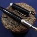 Montegrappa 300 Fountain Pen Black Laque Sterling Trim 18k M Nib Used