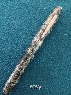 Moore 94A (1937-42) Striped Double Jeweled 1930's Vintage Fountain Pen Massive Soft Superflex MFS3 Flex to 2.97mm