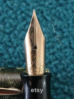 Moore 94A (1937-42) Striped Double Jeweled 1930's Vintage Fountain Pen Massive Soft Superflex MFS3 Flex to 2.97mm