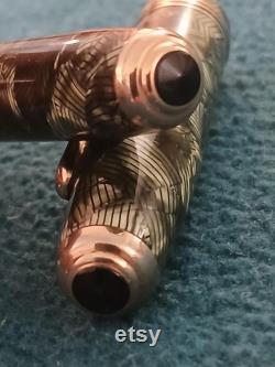 Moore 94A (1937-42) Striped Double Jeweled 1930's Vintage Fountain Pen Massive Soft Superflex MFS3 Flex to 2.97mm