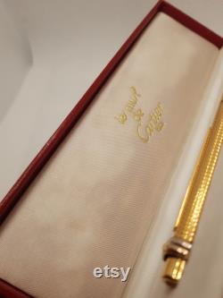 Must de Cartier pen penna stilografica Paris Vendome 3 rings exclusive vintage item trinity band gold plaque Roller pen good condition