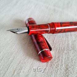 N6CI Red Resin Handmade Fountain Pen