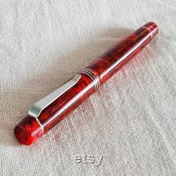 N6CI Red Resin Handmade Fountain Pen