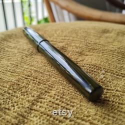 N6 Nikko Ebonite (Ripple Black and Green) Handmade Fountain Pen