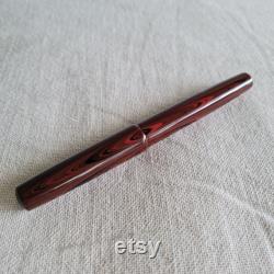 N6 Nikko Ebonite (Ripple Black and Red) Handmade Fountain Pen