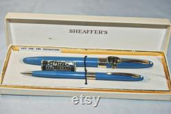 NOS Sheaffer's 1952-59 Persian blue Stateman's Pen Pencil set with price tags
