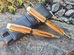 Noble hand-turned writing instrument set from Marble Wood