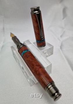 Omega Gun Metal Red Mallee and Opal Fountain Pen
