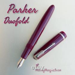 PARKER Duofold burgundy Danish Vintage fountain pen original gold nib F -year 1950 excellent conditions