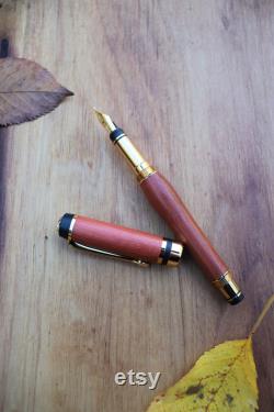 Paduk Wood Baluga Grip Fountain Pen 24Kt Gold