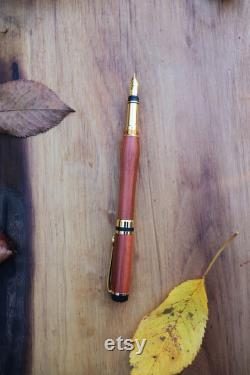 Paduk Wood Baluga Grip Fountain Pen 24Kt Gold