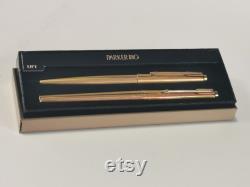 Parker 180 Gold Plated Imperial 180 Fountain Pen and Ballpoint Set in Box