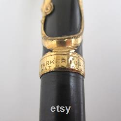 Parker 33 Lucky Curve Fountain Pen Antique Gold Filigree Overlay Pen with Parker Lucky Curve Key Hole Nib
