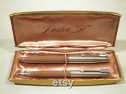 Parker 51 Aerometric Demi Cocoa Fountain Pen And Pencil Set Excellent Boxed