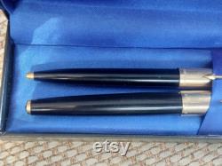 Parker 61 Boxed Set, fountain pen and ballpoint, made in England, black barrel