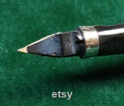 Parker 75 Cisele Sterling Silver Fountain Pen -14kt Fine Point Nib Early Flat Top Made in USA