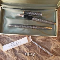 Parker 75 Vintage 14kt Gold Fountain Pen and Ballpoint Set, sterling silver Parker Authentic parker USA gift