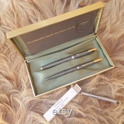 Parker 75 Vintage 14kt Gold Fountain Pen and Ballpoint Set, sterling silver Parker Authentic parker USA gift