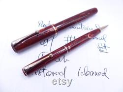 Parker Duette Sr. Mahogany and White Fountain Pen and Pencil Set restored