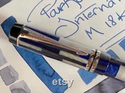 Parker Duofold International Blue Mosaic unused fountain pen M nib