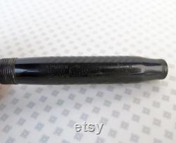 Parker Jack Knife safety chased black hard rubber Lucky Curve fountain pen