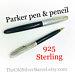 Parker sterling pen and pencil, sterling Parker fountain pen, sterling pencil, 925 pen set, silver Parker pens, vintage Parker, gift for dad